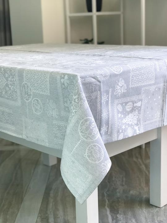 Новорічна Скатертина  VISATEX (Сірий 02, 160х220)
